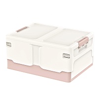 Ящик пластиковый складной белый, дно розовое, 480х360х240 мм в Ереване
