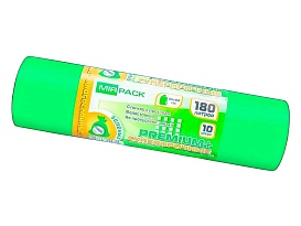 Мешки для мусора 180 л, ароматизированные, зеленые, в рулоне 10 шт., ПВД, 35 мкм, 1100х930 мм, PREMIUM+, 180105301 в Ереване