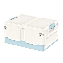 Ящик пластиковый складной белый, дно голубое, 480х360х240 мм в Ереване
