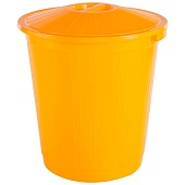 Мусорный бак с крышкой 70 л желтый