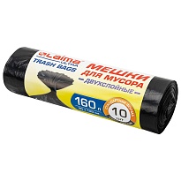 Мешки для мусора 160 л, черные, в рулоне 10 шт., ПВД, 30 мкм, 1200х900 мм, LAIMA ULTRA, 607694 в Ереване