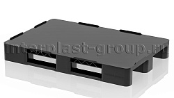 Поддон пластиковый сплошной на двух полозьях 1200х800х150 черный