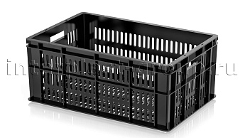 Ящик для молока, мяса, овощей и фруктов большая перфорация дно перфорированное черный в Ереване