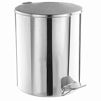 Ведро для мусора с педалью, усиленное, ТИТАН, 7 л, кольцо под мешок, нержавеющая сталь, хром в Ереване