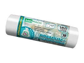 Мешки для мусора 180 л, ароматизированные, белые, в рулоне 10 шт., ПВД, 35 мкм, 1100х930 мм, PREMIUM+, 180105302 в Ереване Мешки для мусора 180 л, ароматизированные, белые, в рулоне 10 шт., ПВД, 35 мкм, 1100х930 мм, PREMIUM+, 180105302 в Ереване