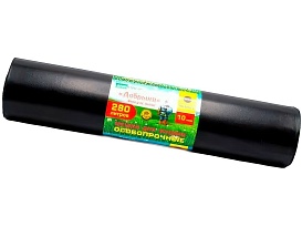 Мешки для мусора 280 л, ароматизированные, черные, в рулоне 10 шт., ПВД 110 мкм, 1400х930 мм, Добрыня, Dob28010black в Ереване