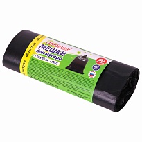 ММешки для мусора 60 л, черные, в рулоне 20 шт., ПНД, 8 мкм, 650х580 мм, Любаша, 608092 в Ереване ММешки для мусора 60 л, черные, в рулоне 20 шт., ПНД, 8 мкм, 650х580 мм, Любаша, 608092 в Ереване