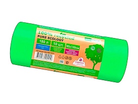 Мешки для мусора 180 л, ароматизированные, биоразлагаемые, зеленые, в рулоне 10 шт., ПВД, 40 мкм, 1300х930 мм, PURE ECOLOGY, bio1801081 в Ереване Мешки для мусора 180 л, ароматизированные, биоразлагаемые, зеленые, в рулоне 10 шт., ПВД, 40 мкм, 1300х930 мм, PURE ECOLOGY, bio1801081 в Ереване