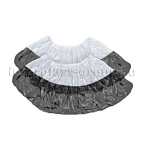 Бахилы бело-черные 1000 шт (500 пар), 48 мкм, двойная подошва, с одной резинкой, Эконом+ в Ереване