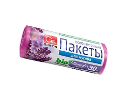Мешки для мусора 30 л, ароматизированные, Лаванда, сиреневые, в рулоне 20 шт., ПНД, 9 мкм, 560х530 мм, GRIFON Aroma, 101-020 La в Ереване